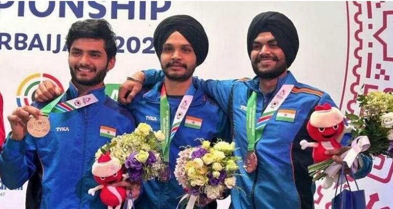 ISSF ವಿಶ್ವ ಚಾಂಪಿಯನ್‌ಶಿಪ್‌: 10 ಮೀಟರ್ ಏರ್ ಪಿಸ್ತೂಲ್ ನಲ್ಲಿ ಭಾರತೀಯ ಪುರುಷರ ತಂಡಕ್ಕೆ ಕಂಚಿನ ಪದಕ