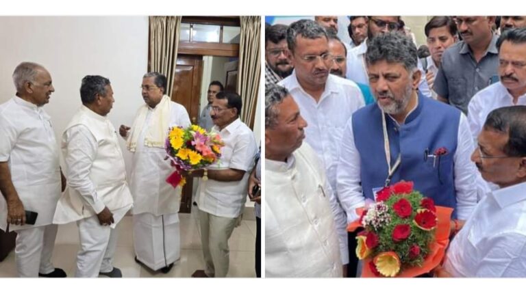 ಶೀಘ್ರವಾಗಿ ಒಳಮೀಸಲಾತಿ ಜಾರಿ ಗೋಳಿಸುವಂತೆ ಸಿಎಂ,ಡಿಸಿಎಂ ಬೇಟಿಯಾದಗ  ಸಚಿವರ ನಿಯೋಗ